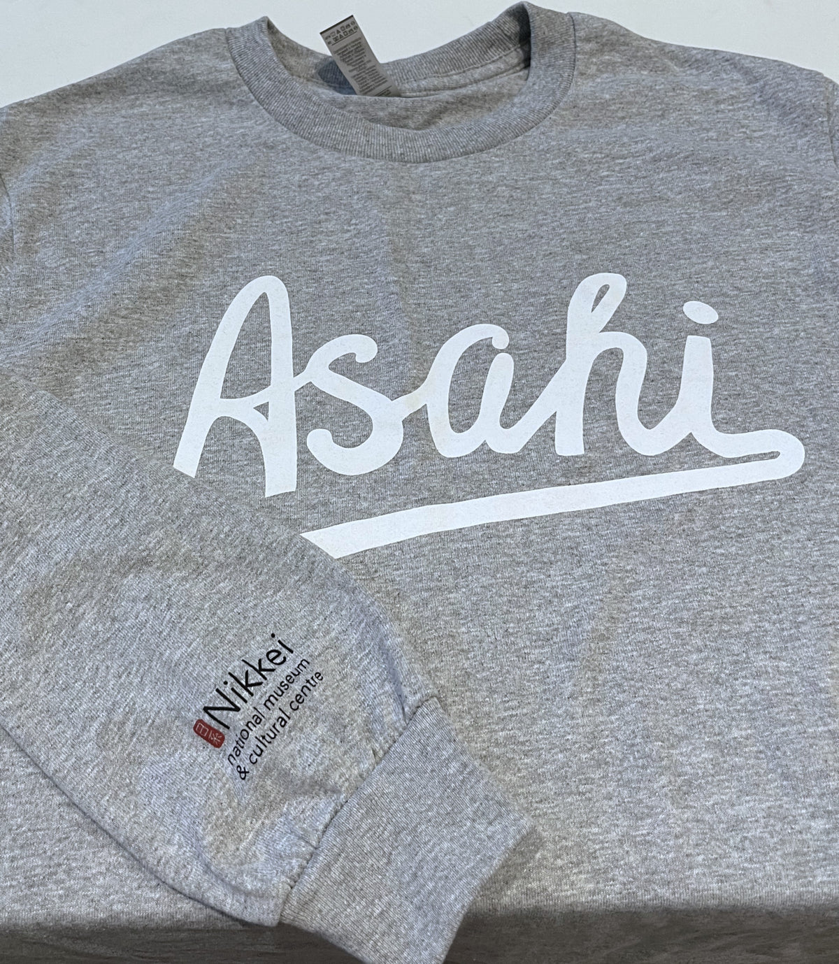 Asahi Long Sleeve - Grey with white logo– Nikkei National Museum Shop