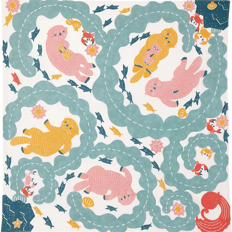 MUSUBI Furoshiki Wrapping Cloth Sea Otter Cream | 100 cm– Nikkei ...